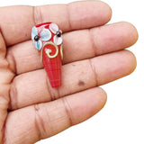 4 Pcs Pkg. Drop Flower Lampwork Beads for jewelry making