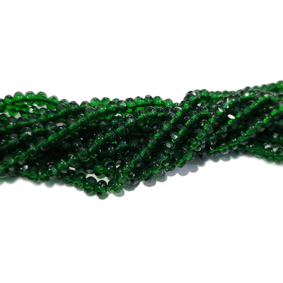4MM emerald green imitated  BEADS SOLD PER STRAND/LINE FACETED