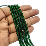 4MM emerald green imitated  BEADS SOLD PER STRAND/LINE FACETED