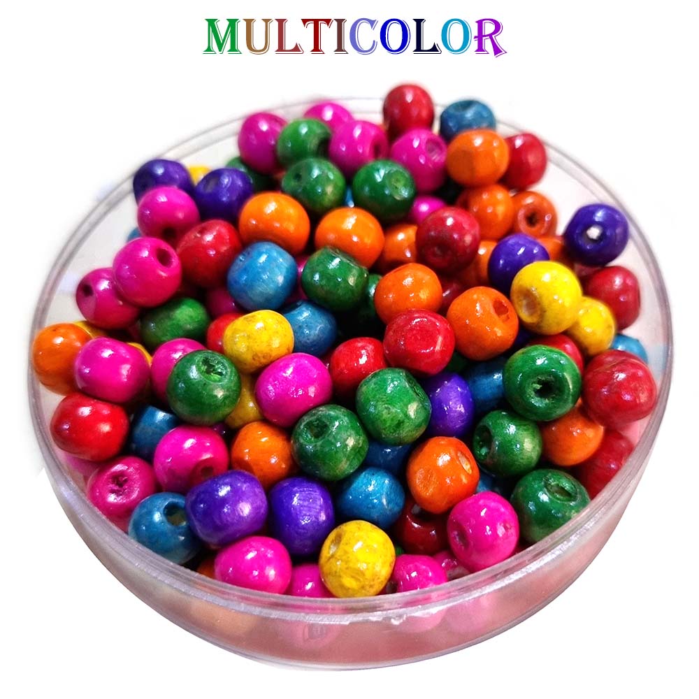 Multicolor Wood Beads Size about 8mm Round Shape, Sold By 25 Grams, Approx. 150 Beads