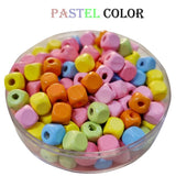 Pastel color Multi Wood Beads Size about 8mm Cube Shape, Sold By 50 Grams, Approx. 210 Beads