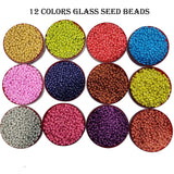 12 Colors Combo Pack Colorful Glass Seed Beads, Size 8/0 (3mm) Jewelry and Crafts Making