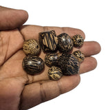 25/Pcs Pkg. Palm Wood Natural Beads Random Mix handmade