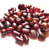 Bead mix, glass, Red colors, 4x3mm-42x12mm mixed shape. Sold per 250 Gram pkg, approximately 200~225 beads.Depent on the size