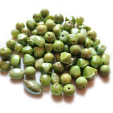 ead mix, glass, Lime green Opaque colors, 4x3mm-42x12mm mixed shape. Sold per 250 Gram pkg, approximately 200~225 beads. Depend on the size