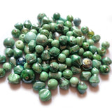 Bead mix, glass, Green Opaque colors, 4x3mm-42x12mm mixed shape. Sold per 250 Gram pkg, approximately 200~225 beads. Depend on the size