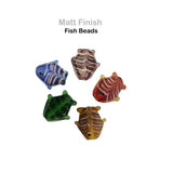 25 Pcs Lot/ Mix Color, Matt Finish Handmade Fish Glass Beads