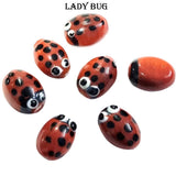 10/Pcs Lot, Lady Bug Handmade beads charms for jewelry making