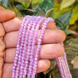 4mm Lavender Dyed color crystal faceted rondelle tyre shape glass beads