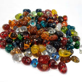 Glass Beads translucent multicolored , 6x9mm-11x6mm Drop Side Hole. Sold per 50 Grams Pkg. Approx 100 Beads 50/grams pack