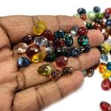 Glass Beads translucent multicolored , 6x9mm-11x6mm Drop Side Hole. Sold per 50 Grams Pkg. Approx 100 Beads 50/grams pack