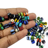 Glass Beads  multicolored Black Border, 5~7mm rondelle Cube . Sold per 50 Grams Pkg. Approx 80~85 Beads 50/grams pack