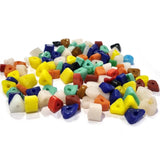 Glass Beads opaque multicolored luster, 7x4mm-8x5mm uncut Chips. Sold per 50 Grams Pkg. Approx 100 Beads 50/grams pack