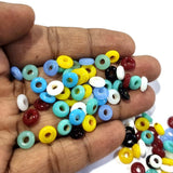 Glass Beads Opaque multicolored luster,Approx 7mm rondelle Disc. Sold per 50 Grams Pkg. Approx 230 Beads 50/grams pack
