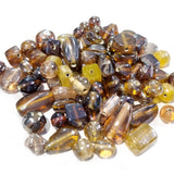 BEAD MIX, GLASS, Topaz brown COLORS, 4X3MM-42X12MM MIXED SHAPE. SOLD PER 250 GRAM PKG, APPROXIMATELY 200~225 BEADS. DEPEND ON THE SIZE