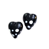 2/PCS LARGE Black HANDMADE POLKA DOT BEADS