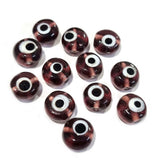 20/pcs pkg. Evil eye glass beads Flat Disc, Purple color