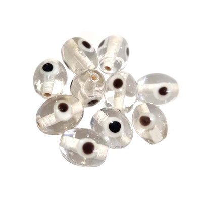 20/Pcs Pkg. Evil eye beads white colors