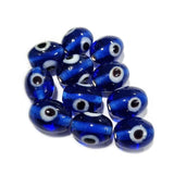20/pcs pkg. evil eye nazar beads oval shape blue color