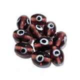 20/pcs pkg. Evil eye oval shape glass beads handmade