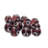 20/pcs pkg. purple evil eye nazar beads in 10mm round