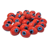 25/pcs lot Evil eye Nazar beads, 10x12mm Oval, Red Color