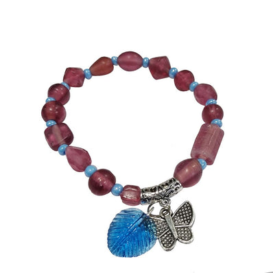 Just Rs. 25/- Per Piece, Sold Per 5 Pcs/set, Beaded Pink and turquoise color