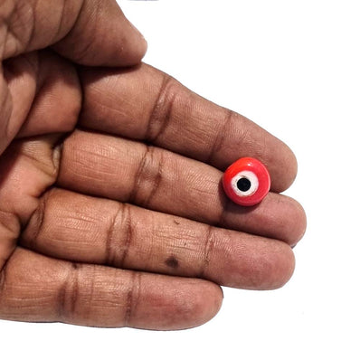 20/PCS PKG. HANDMADE EVIL EYE NAZAR BEADS Red COLOR