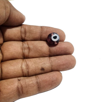 20/pcs pkg. Evil eye glass beads Flat Disc, Purple color