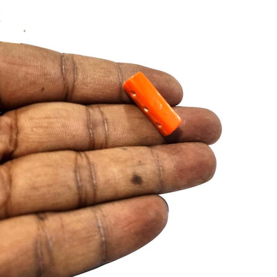 20/Pcs Lot Glass Beads Spacer 3 Holes handmade, Solid Orange Opaque Color