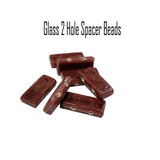 20/Pcs Lot Glass Beads Spacer 2 Holes handmade, Solid Brown Opaque Color