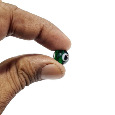 20/PCS PKG. ROUND Green EVIL EYE NAZAR BEADS IN 10MM SIZE