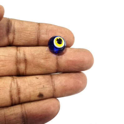 20/PCS PKG. HANDMADE EVIL EYE NAZAR BEADS Blue TRANSPARENT COLOR 10 millimeter Size