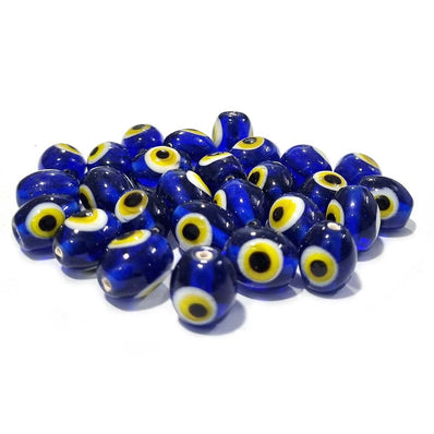 25/Pcs lot Oval Evil eye beads blue handmade Turkish Beads