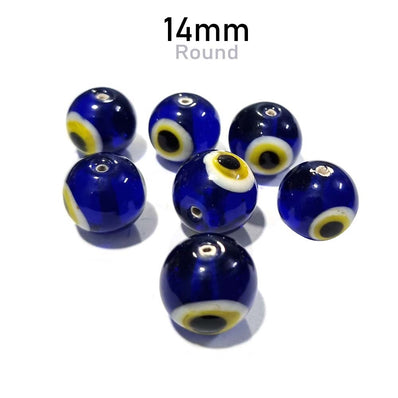 20/Pcs Lot, 14mm Round Evil Eye Nazar Beads