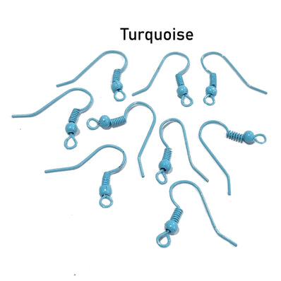 Choice of Colors-Colorful Enamel  Earrings Hook, Findings Raw materials 20 Pairs