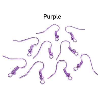 Choice of Colors-Colorful Enamel  Earrings Hook, Findings Raw materials 20 Pairs