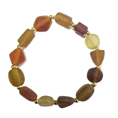 3/Pcs Set Matt Finish Brown stretchable western style bracelets