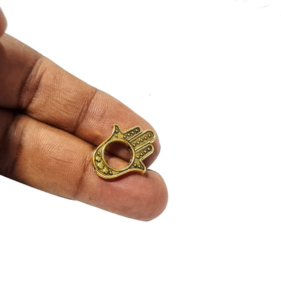 Gold Plated Antiqued 8/Pcs pkg. big size hamsa fatima hand beads, evil eye protector