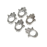 8/pcs pack Silver antique oxidized german silver beads Hamsa hand Charms beads