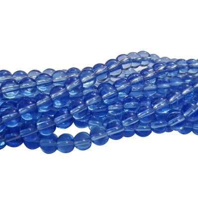 3/String, 6mm, round shape, crystal beads for jewelry making , Light Blue Shiny