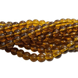 3/String, 6mm, round shape, crystal beads for jewelry making , brown Shiny, approx 210~215 Beads in 3 strings