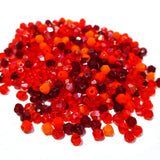 200 PCS BEADS LOOSE Shade of Red Mix  4MM CRYSTAL BI-CONE FACETED GLASS beads for jewelry making