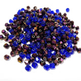 200 PCS BEADS LOOSE Shade of Purple Mix  4MM CRYSTAL BI-CONE FACETED GLASS beads for jewelry making