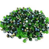 200 PCS BEADS LOOSE Shade of Green Mix  4MM CRYSTAL BI-CONE FACETED GLASS beads for jewelry making