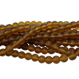 3/String, 6mm, round shape, crystal beads for jewelry making , brown Matt Finish , approx 210~215 Beads in 3 strings