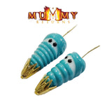 12/Pcs pkg. handmade Lampwork Glass beads artistic Mummy Teal Turquoise Color