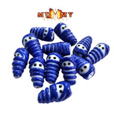 12/Pcs pkg. handmade Lampwork Glass beads artistic Mummy Blue Color