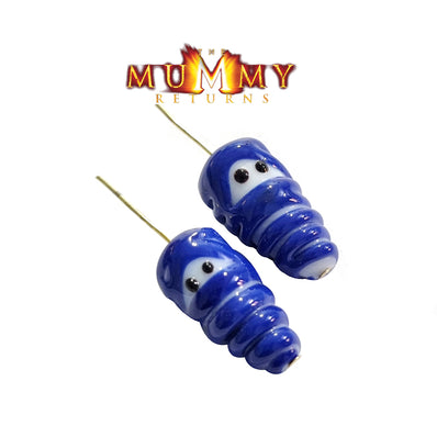 12/Pcs pkg. handmade Lampwork Glass beads artistic Mummy Blue Color