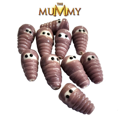 12/Pcs pkg. handmade Lampwork Glass beads artistic Mummy Purple Mauve Color